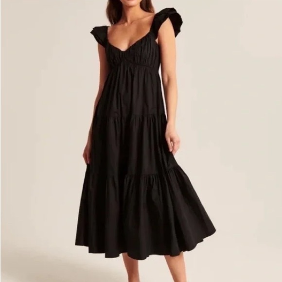 Abercrombie & Fitch Dresses & Skirts - Abercrombie & Fitch Ruffle Sleeve Poplin Midaxi
Dress
